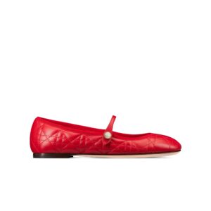 Dioramour Dior Ballet Flat Red Quilted Cannage Calfskin