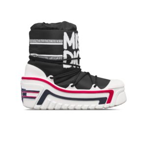 DiorAlps Apr's-Ski Boot Black Shiny Nylon Printed with White Miss Dior Graffiti Motif