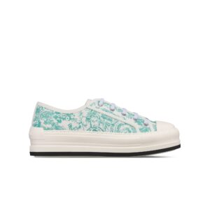 Dioriviera Walk'n'Dior Platform Sneaker Cotton Embroidered with Aquamarina Toile de Jouy Sauvage Motif