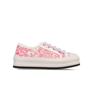Dioriviera Walk'n'Dior Platform Sneaker Cotton Embroidered with Candy Pink Toile de Jouy Sauvage Motif