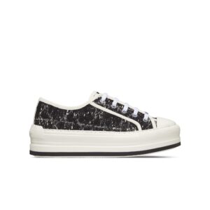 Walk'n'Dior Platform Sneaker Black and White Cannage Tweed