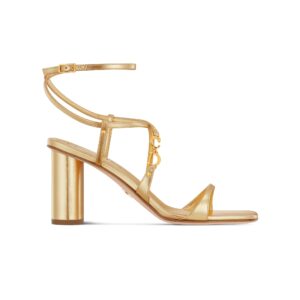 C'est Dior Heeled Sandal Gold-Tone Laminated Calfskin