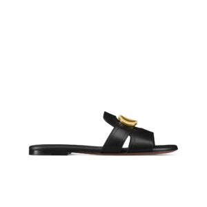 Dior 30 Montaigne Slide Black Calfskin