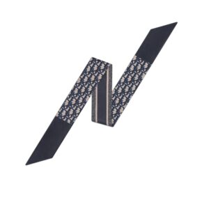 Dior Oblique Mitzah Scarf Navy Blue Silk Twill