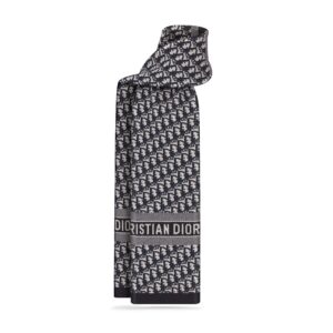 Dior Oblique Scarf Navy Blue Technical Cashmere