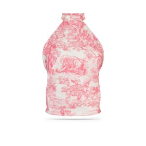 Dioriviera Toile de Jouy Sauvage Dior Silk Top White and Candy Pink Silk Twill