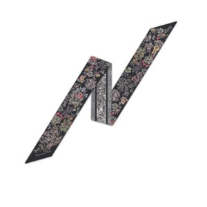 Dior Millefiori Mitzah Scarf Black and White Multicolor Silk Twill