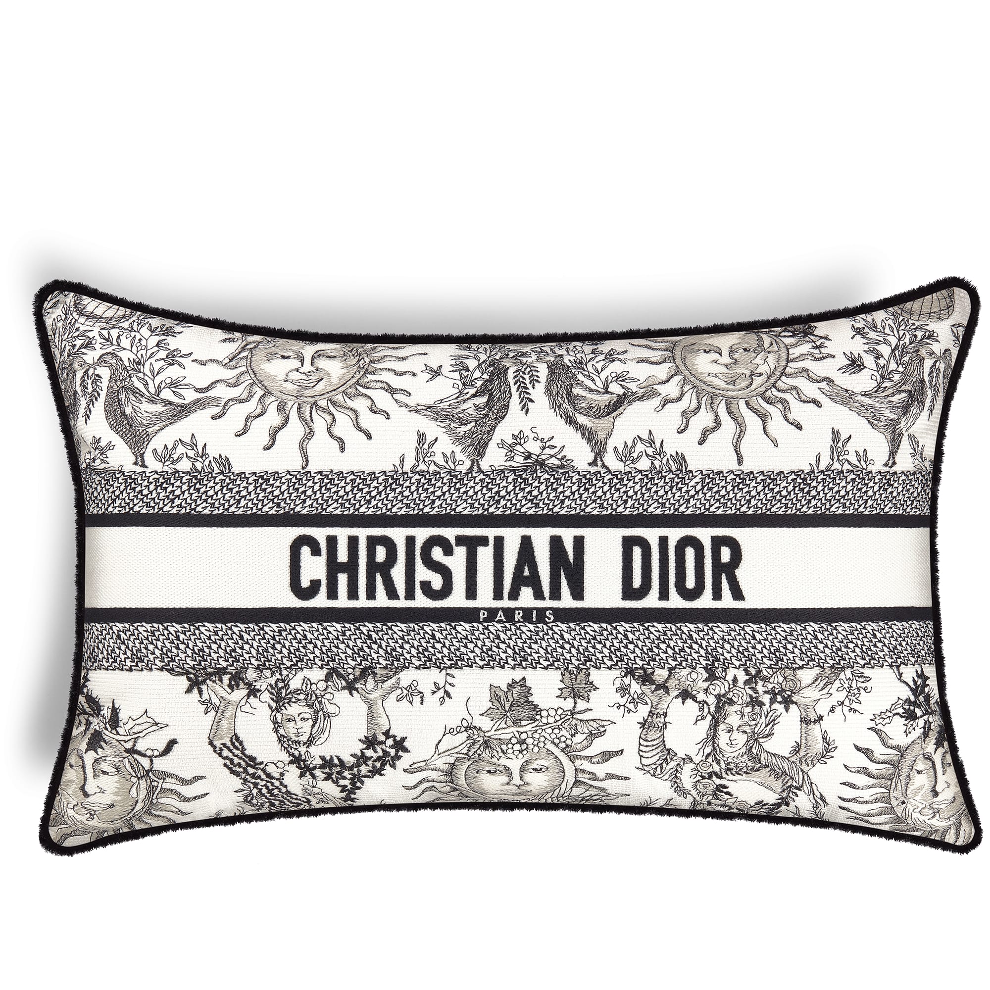 Dior Rectangular Pillow Dior Chez Moi White and Black