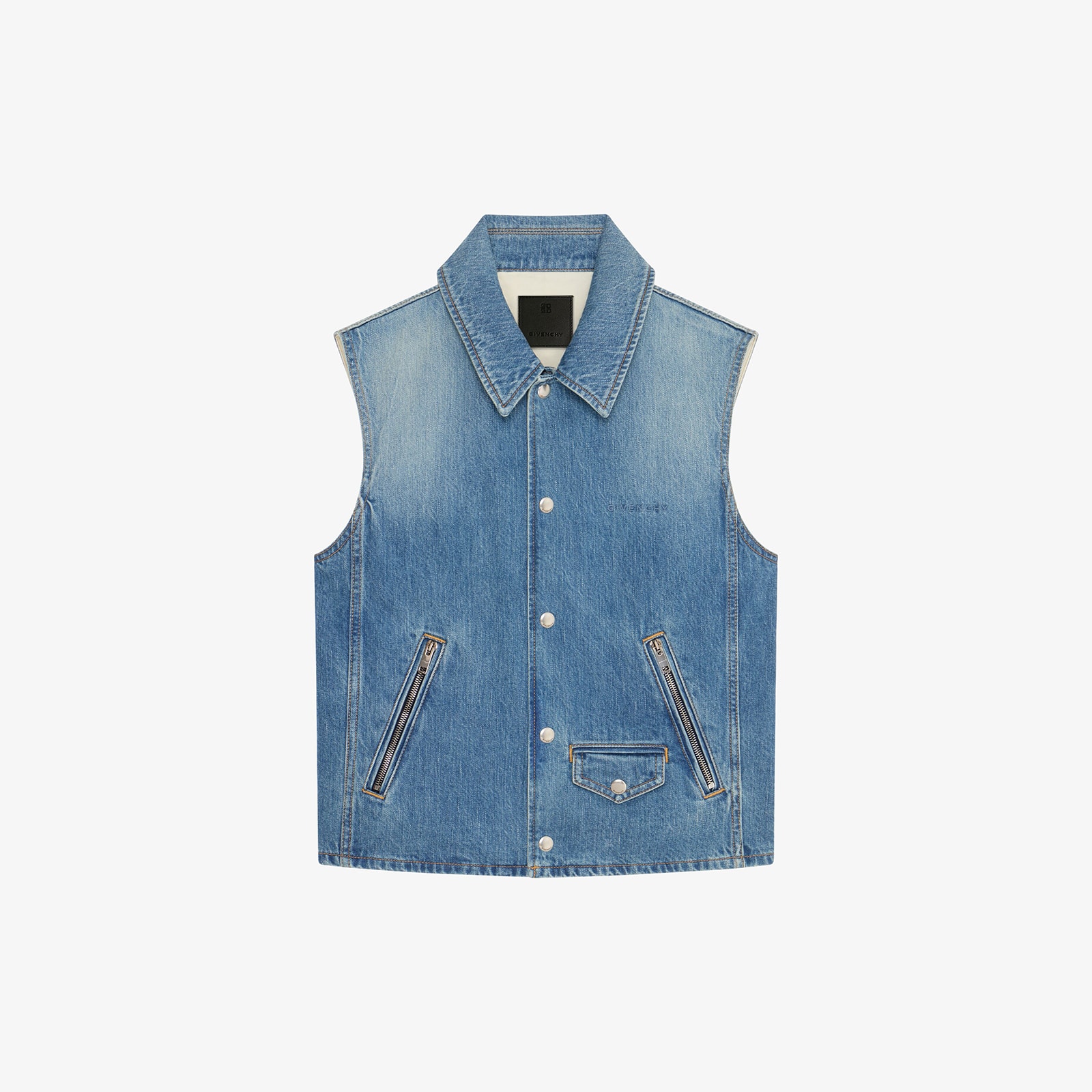Givenchy Men's Sleeveless Jacket In Denim