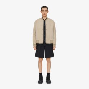 Givenchy Men's Varsity Jacket In Grained Nubuck With 4G Detail