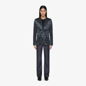 Givenchy Men's Slim Fit Jacket In Satin With Feathers Print