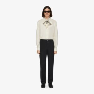 Givenchy Men's Shirt In Silk With Hair Print Lavalliere