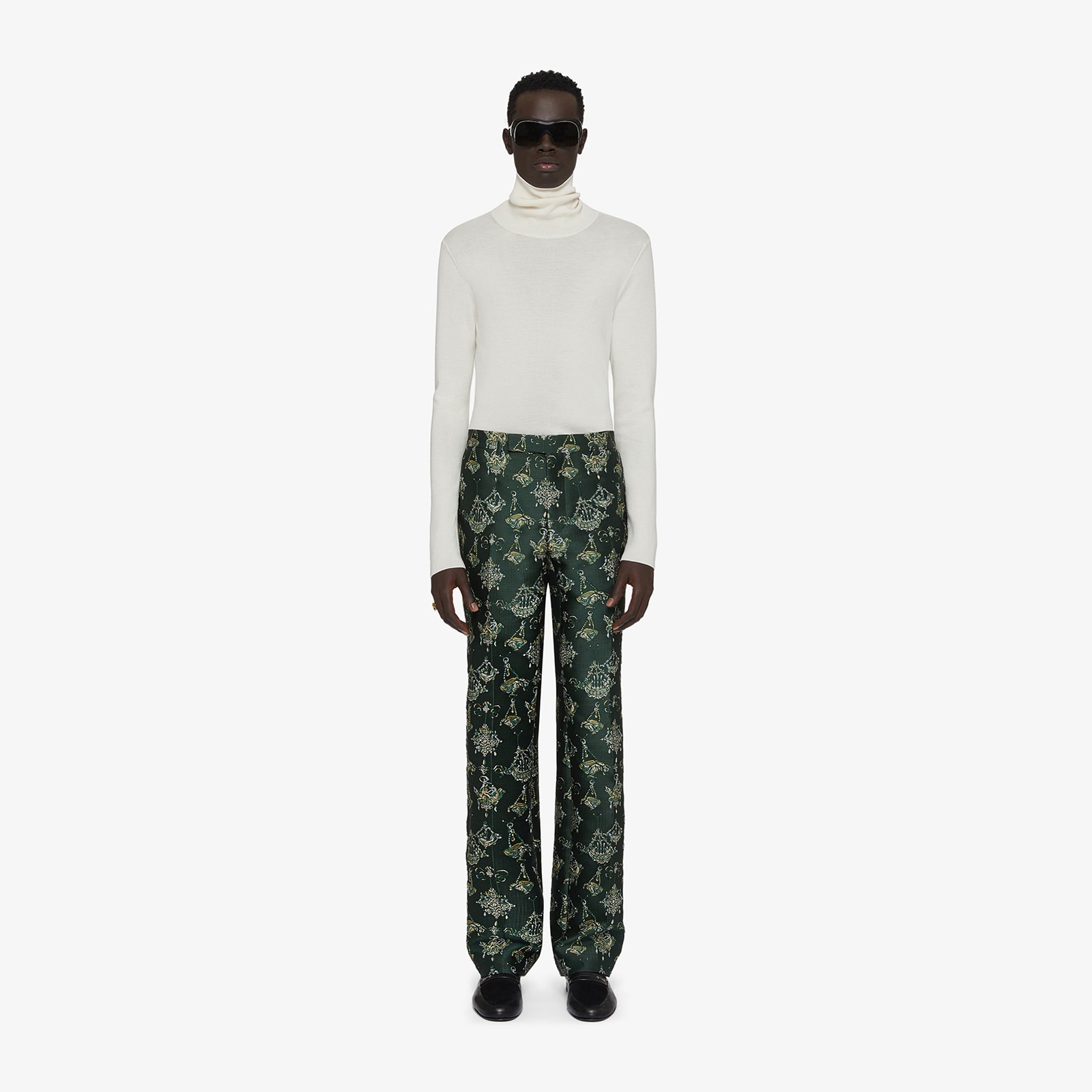 Givenchy Men's Turtleneck Sweater In Wool And Silk With Pearls