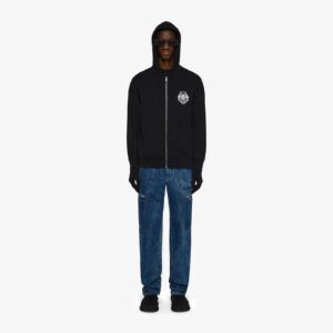Givenchy Men's Slim Fit Zipped Hoodie Crest