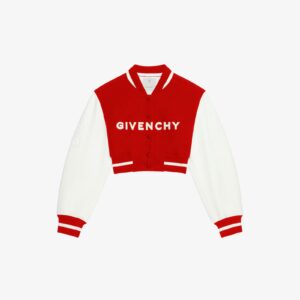 Givenchy Women's Cropped Varsity Jacket In Wool And Leather