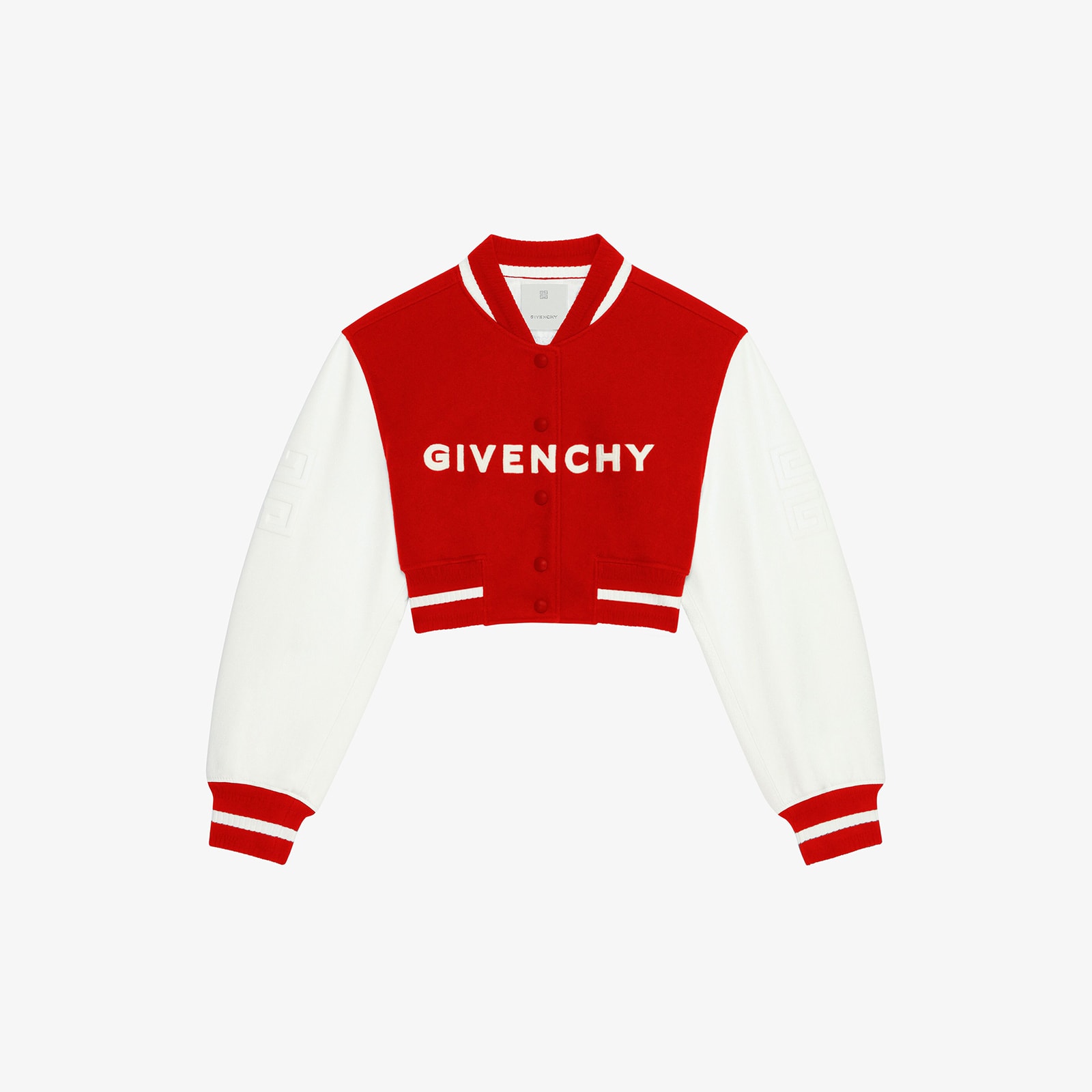 Givenchy Women's Cropped Varsity Jacket In Wool And Leather
