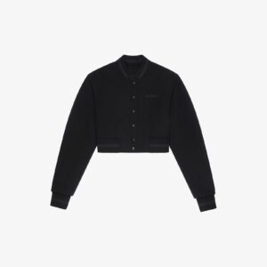 Givenchy Women's Cropped Varsity Jacket In Wool With Rhinestones