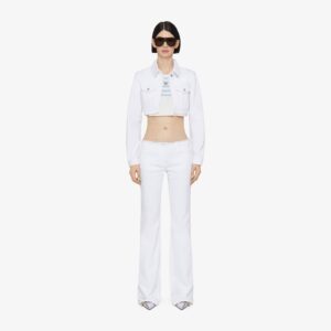 Givenchy Women's Cropped Jacket In Denim With 4G Detail