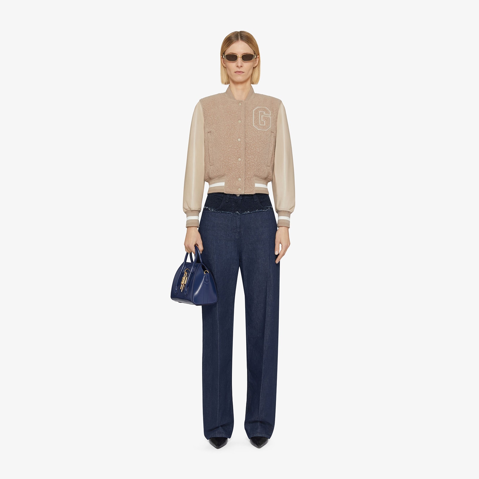 Givenchy Women's Varsity Jacket In Alpaca Bouclette Wool And Leather