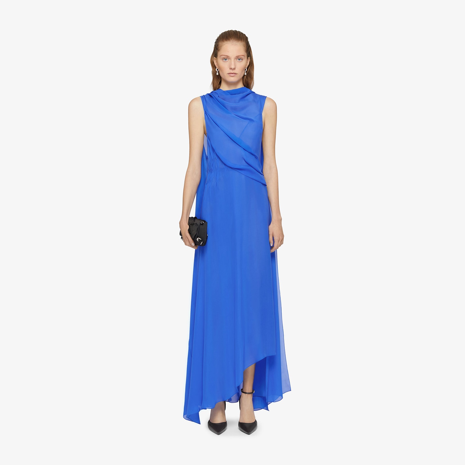 Givenchy Women's Draped Dress In Satin With Lavalliere