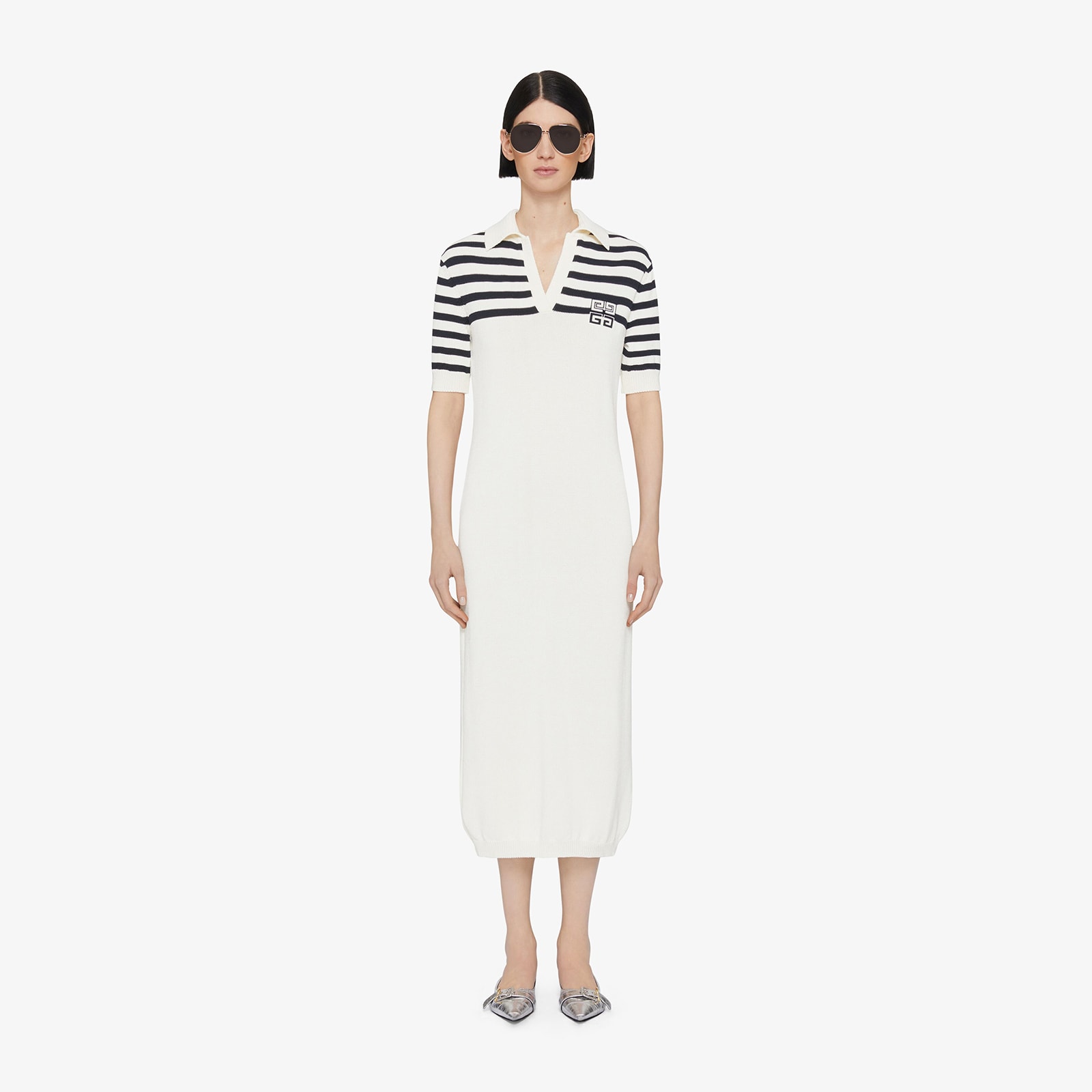 Givenchy Women's 4G Striped Polo Dress In Wool And Cotton