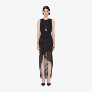 Givenchy Women's Draped Dress In Jersey And Polka Dots Devore Satin
