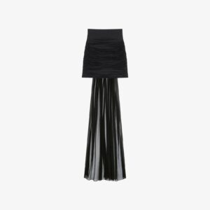 Givenchy Women's Draped Mini Skirt In Crepe With Silk Train