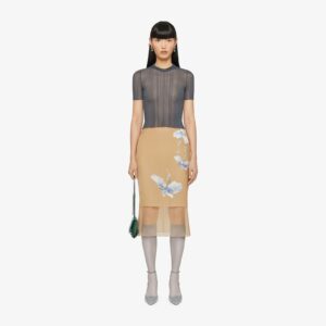 Givenchy Women's Skirt In Floral Devore Satin