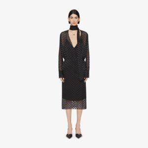 Givenchy Women's Skirt In Polka Dots Devore Satin