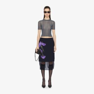 Givenchy Women's Skirt In Floral Devore Satin Jersey