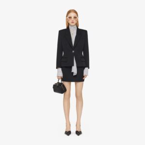 Givenchy Women's Mini Skirt In Wool With 4G Liquid Detail