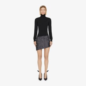 Givenchy Women's Mini Asymmetric Skirt In Cat Jacquard