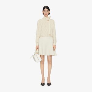 Givenchy Women's Blouse In 4G Liquid Jacquard With Lavalliere