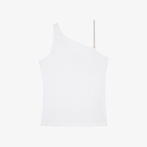 Givenchy Women's Asymmetric Top In Cotton With Chain Detail