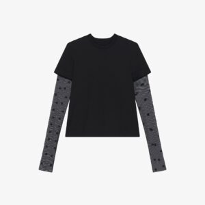 Givenchy Women's Classic Fit T-Shirt In Bi-Material 4G Pattern