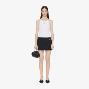 Givenchy Women's Slim Fit Tank Top In Cotton With 4G And Crystals