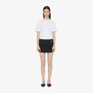 Givenchy Women's Cross-Over T-Shirt In Cotton With 4G Liquid Detail