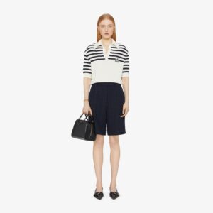 Givenchy Women's 4G Striped Polo Sweater In Wool And Cotton