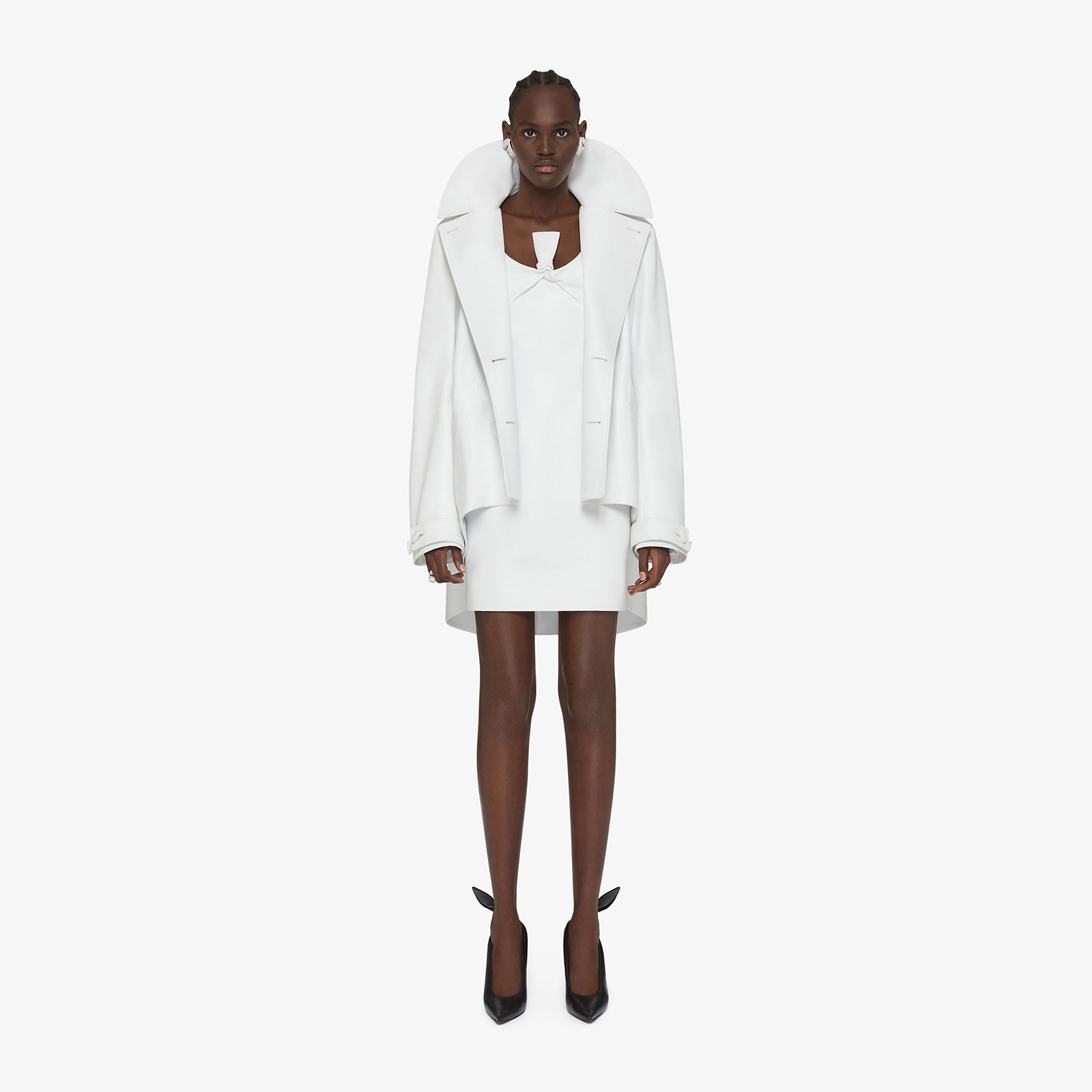 Givenchy Women's Oversized Asymmetric Peacoat In Leather