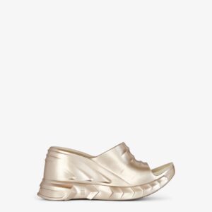 Givenchy Marshmallow Wedge Sandals In Laminated Rubber