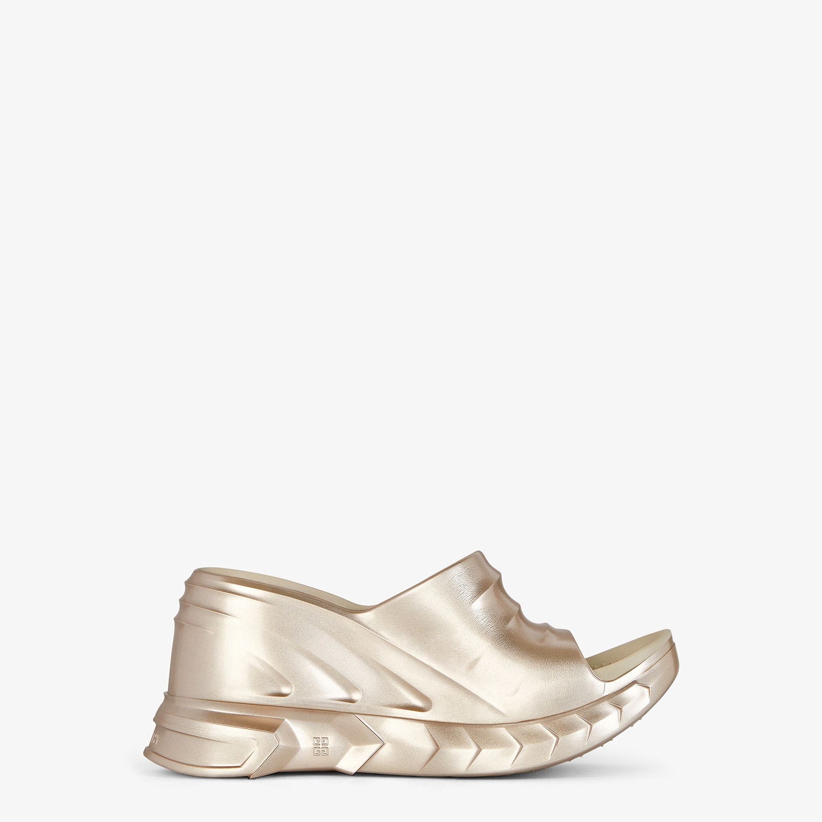 Givenchy Marshmallow Wedge Sandals In Laminated Rubber