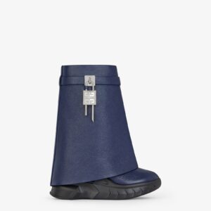 Givenchy Shark Lock Biker Ankle Boots In Grained Leather