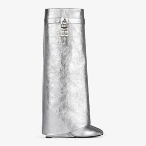 Givenchy Shark Lock Boots In Metallized Leather