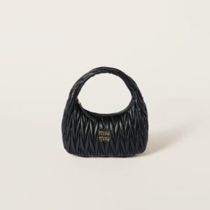 Replica Designer Bag Miu Miu Wander Matelasse Nappa Leather Hobo Bag