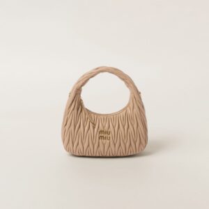 Replica Designer Bag Miu Miu Wander Matelasse Nappa Leather Hobo Bag