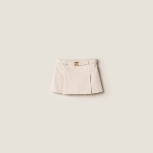 Miu Miu Ecru Denim Miniskirt