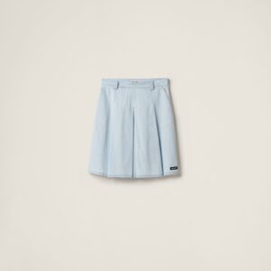 Miu Miu Pleated Chambray Skirt