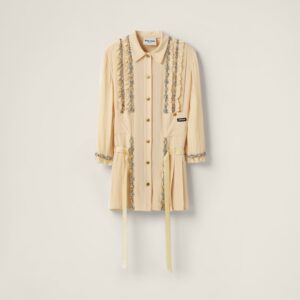 Miu Miu Embroidered Marocain Mini-Dress