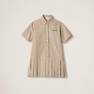 Miu Miu Pleated Check Dress