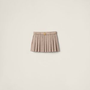 Miu Miu Pleated Checked Skirt